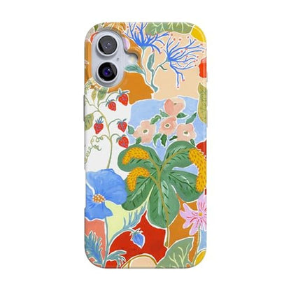 Casely iPhone 16 Plus Case: Botanical Blooms Floral – Front View