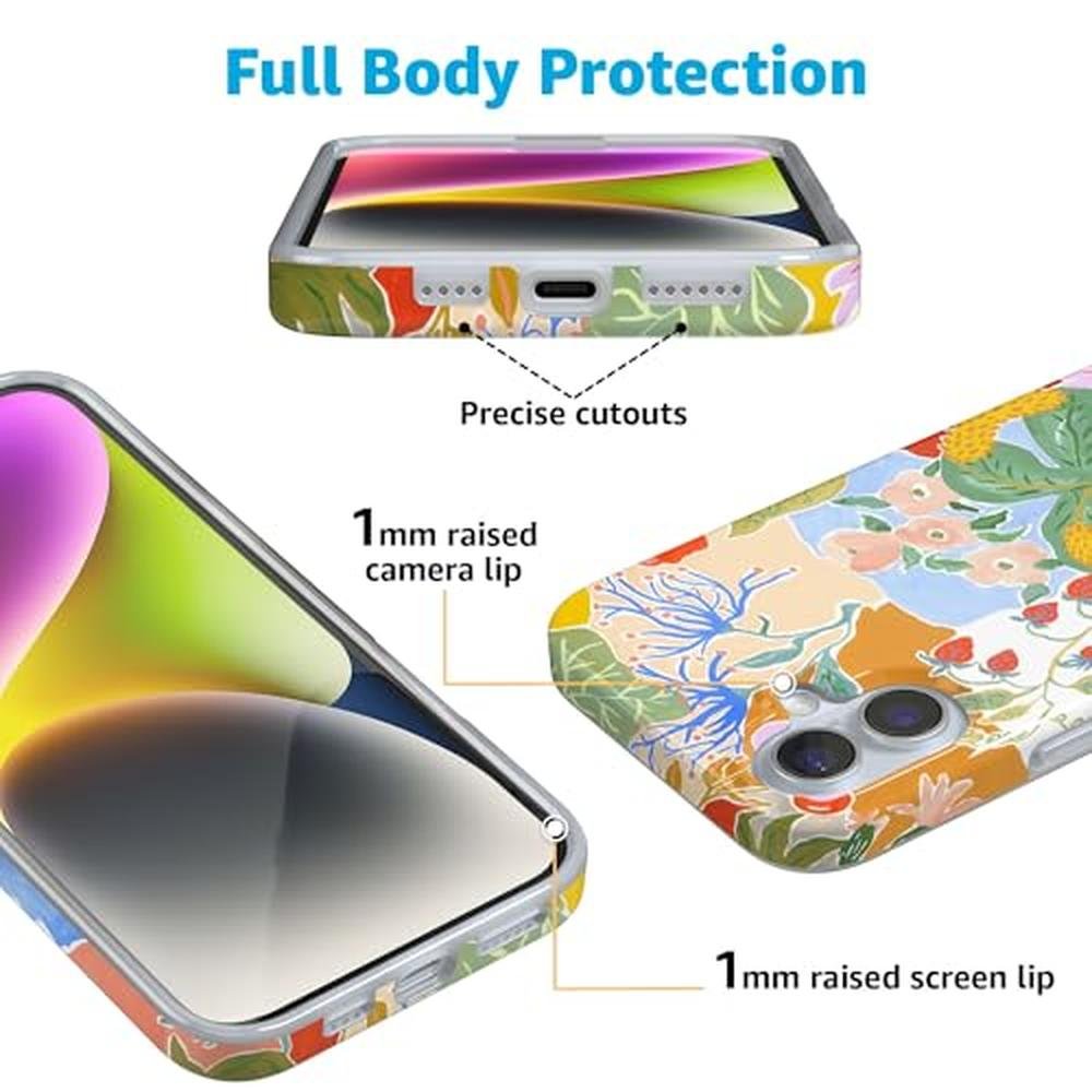 Casely iPhone 16 Plus Case: Botanical Blooms Floral – In Use