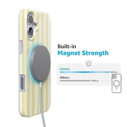 Casely iPhone 16 Plus Case: Butter Yellow Stripes Sunday – Packaging