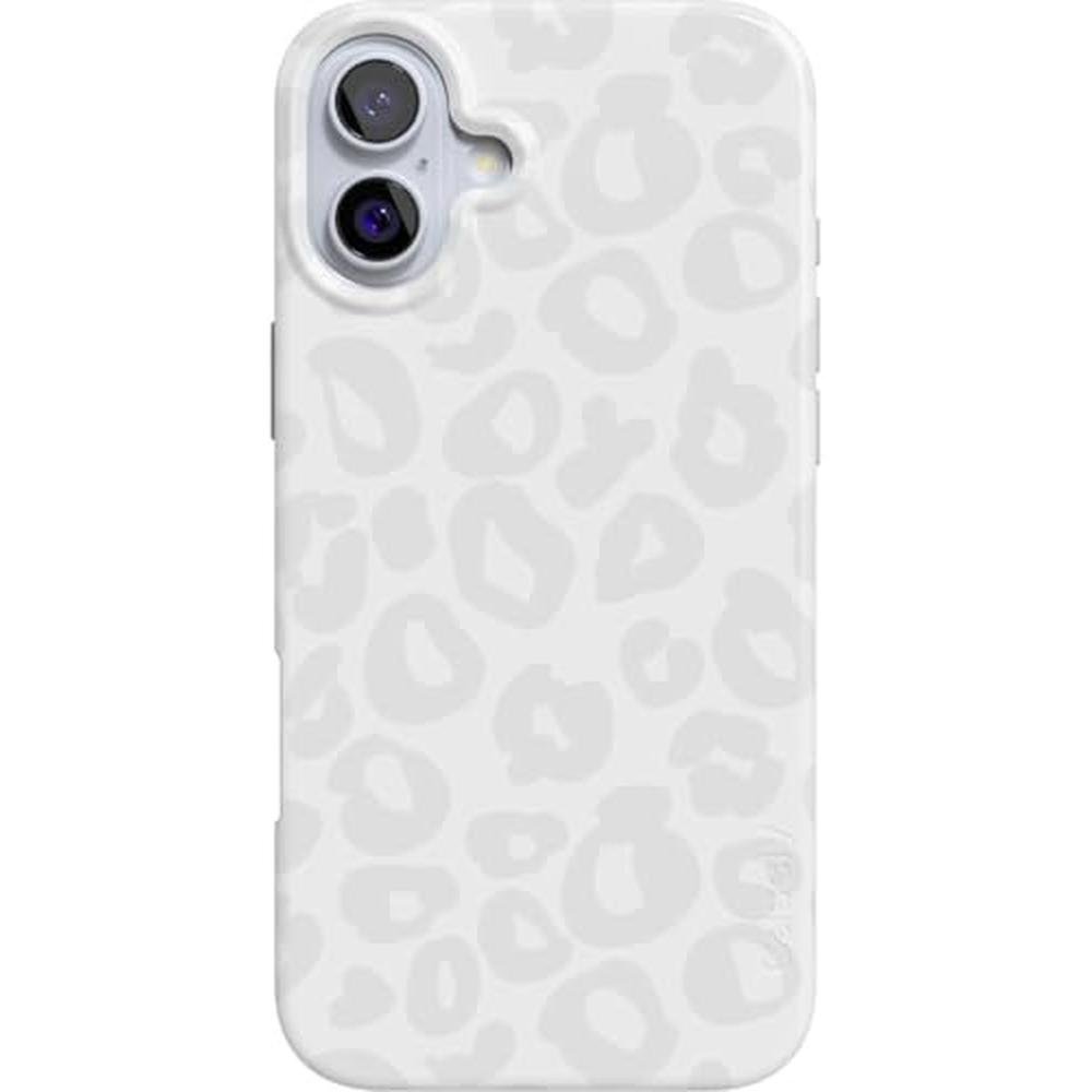 Casely iPhone 16 Plus Case: Into the Wild White Snow Leopard – Front View