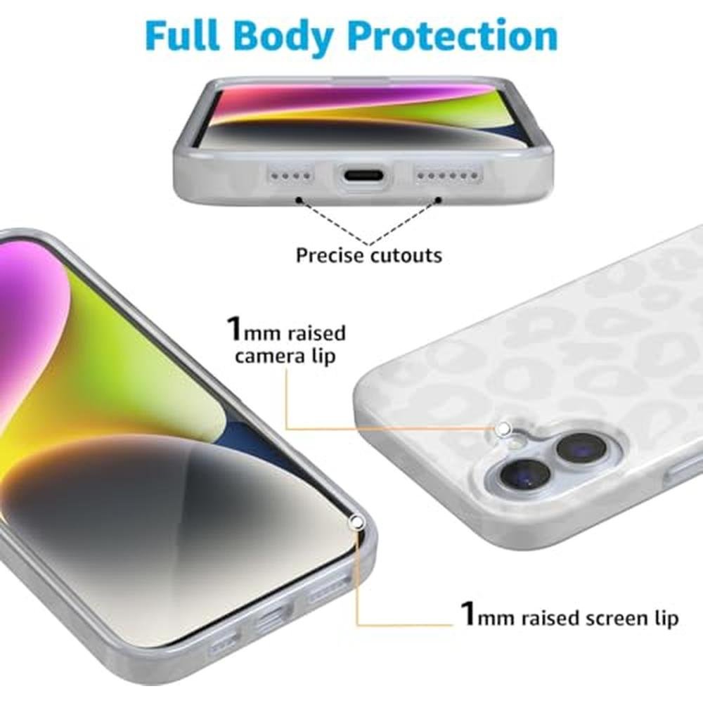 Casely iPhone 16 Plus Case: Into the Wild White Snow Leopard – In Use