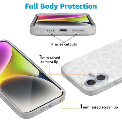 Casely iPhone 16 Plus Case: Into the Wild White Snow Leopard – In Use
