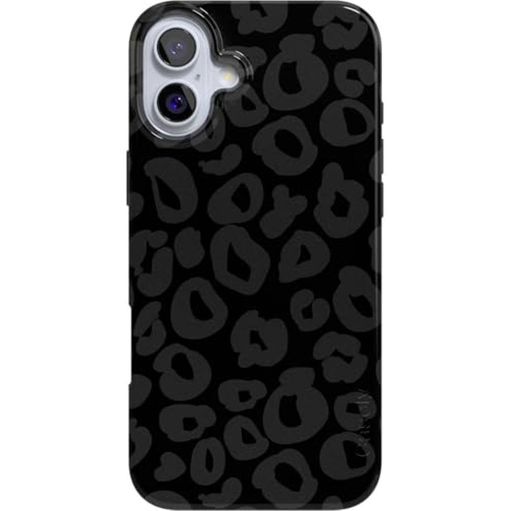 Casely iPhone 16 Plus Case: Into the Wild Black Leopard – Front View