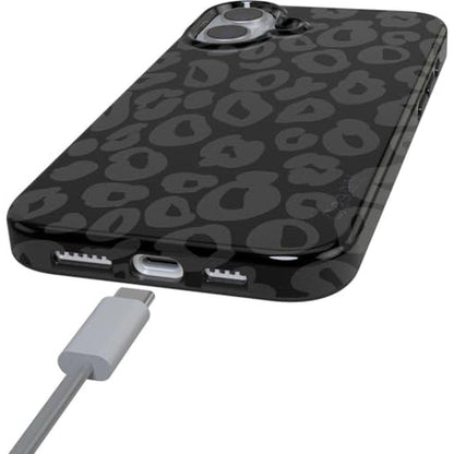 Casely iPhone 16 Plus Case: Into the Wild Black Leopard – Side View