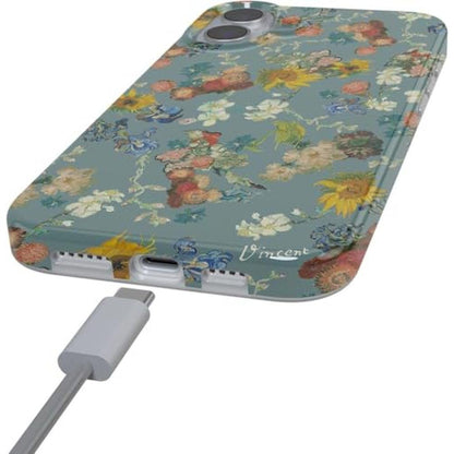 Casely iPhone 16 Plus Case: Van Gogh Vincent's Flowers – Side View