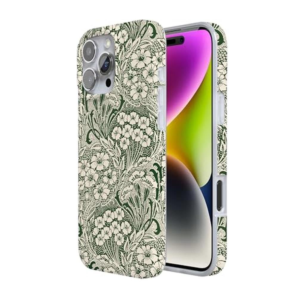 Casely iPhone 16 Pro Case: Mystic Meadow Green Gardens – Side View