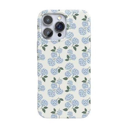Casely iPhone 16 Pro Case: Nantucket Cottage Blue Hydrangea – Front View