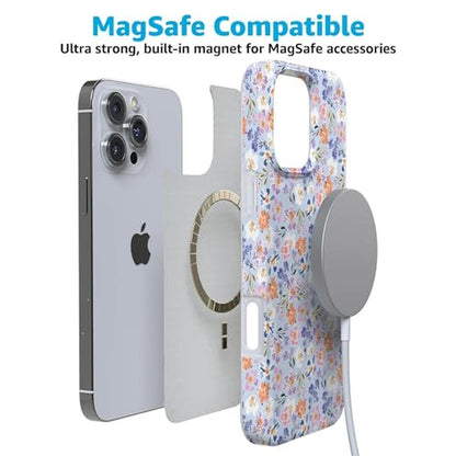Casely iPhone 16 Pro Case: Poppy Meadows Pastel Floral – In Use