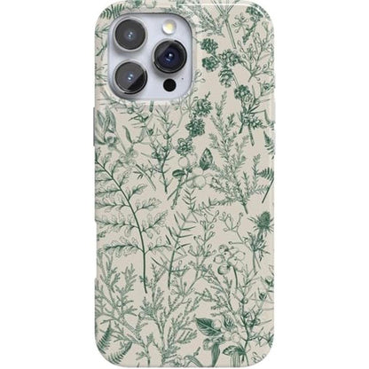 Casely iPhone 16 Pro Case: Sage Garden Green Floral – Front View