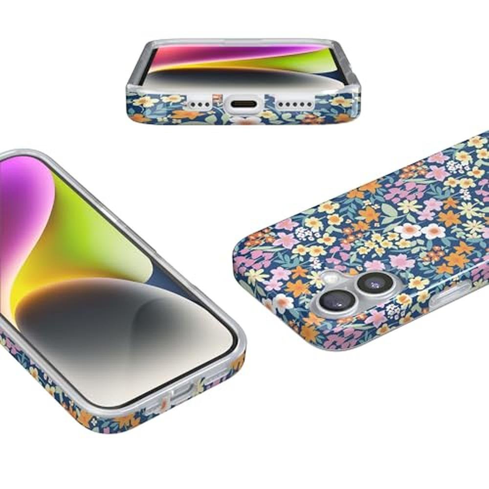 Casely iPhone 17 Case: Full Bloom Navy Floral – In Use