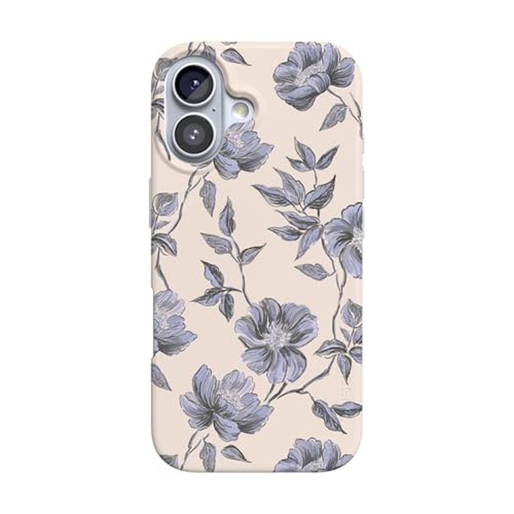 Casely iPhone 17 Case: Ink & Iris Vintage Floral – Front View