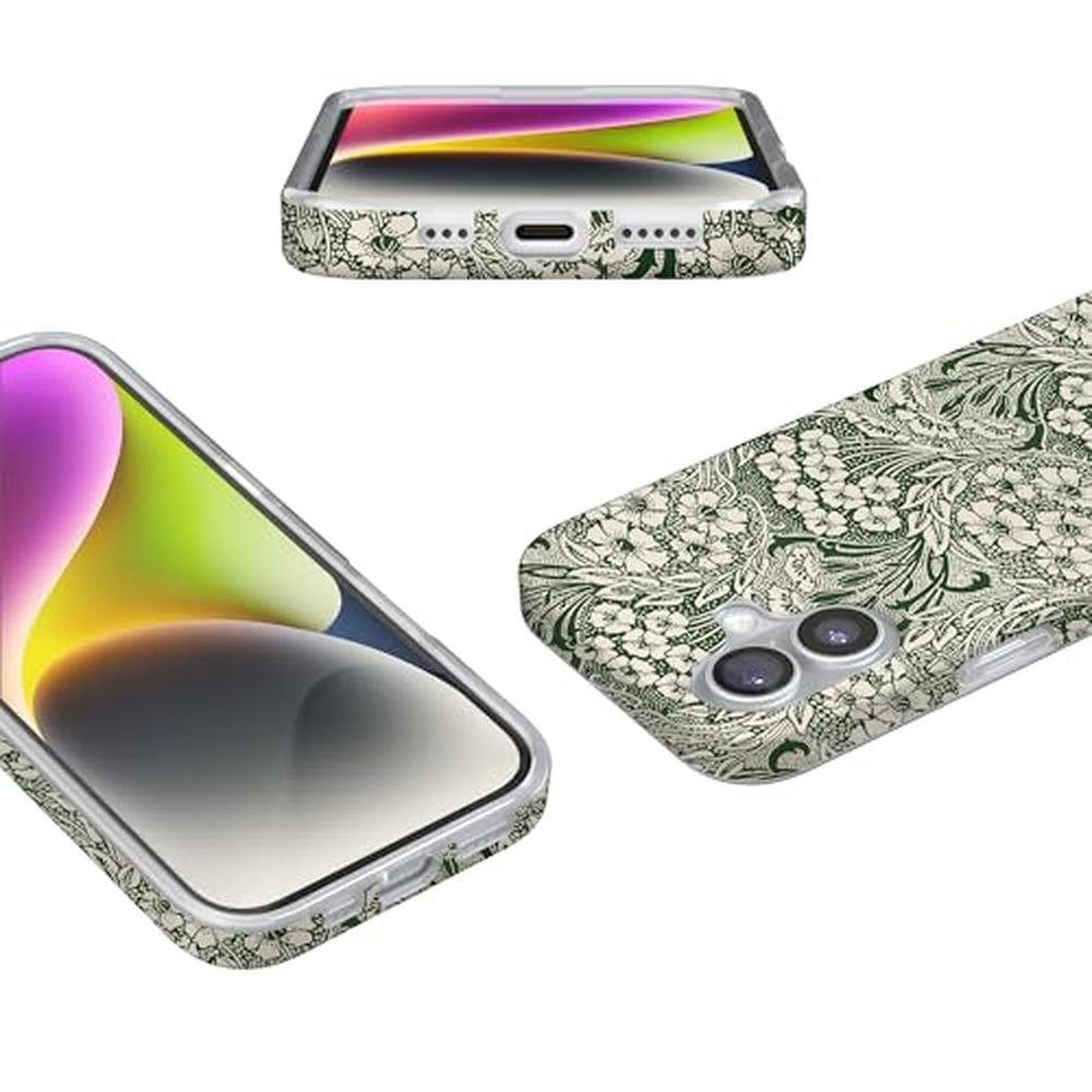 Casely iPhone 17 Case: Mystic Meadow Green Gardens – Side View