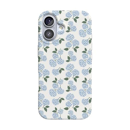 Casely iPhone 17 Case: Nantucket Cottage Blue Hydrangea – Front View