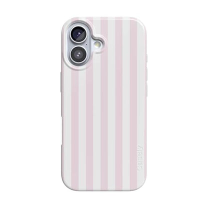 Casely iPhone 17 Case: Pink Stripes Sunday Best – Front View