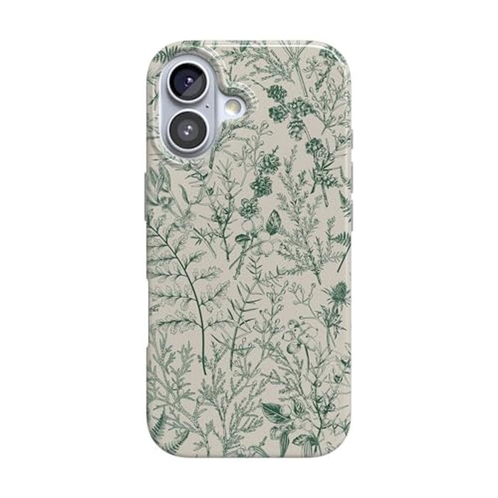 Casely iPhone 17 Case: Sage Garden Green Floral – Front View