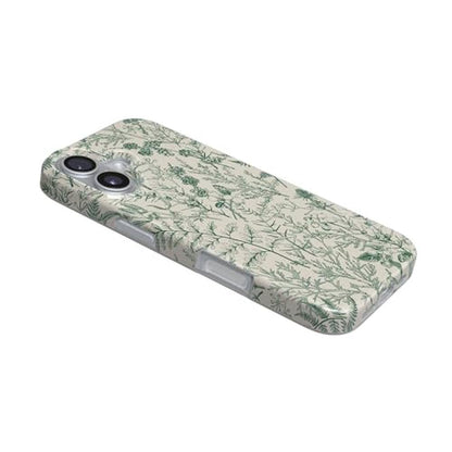 Casely iPhone 17 Case: Sage Garden Green Floral – Close-up Detail