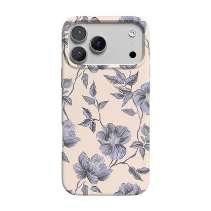 Casely iPhone 17 Pro Case: Ink & Iris Vintage Floral Design – Front View