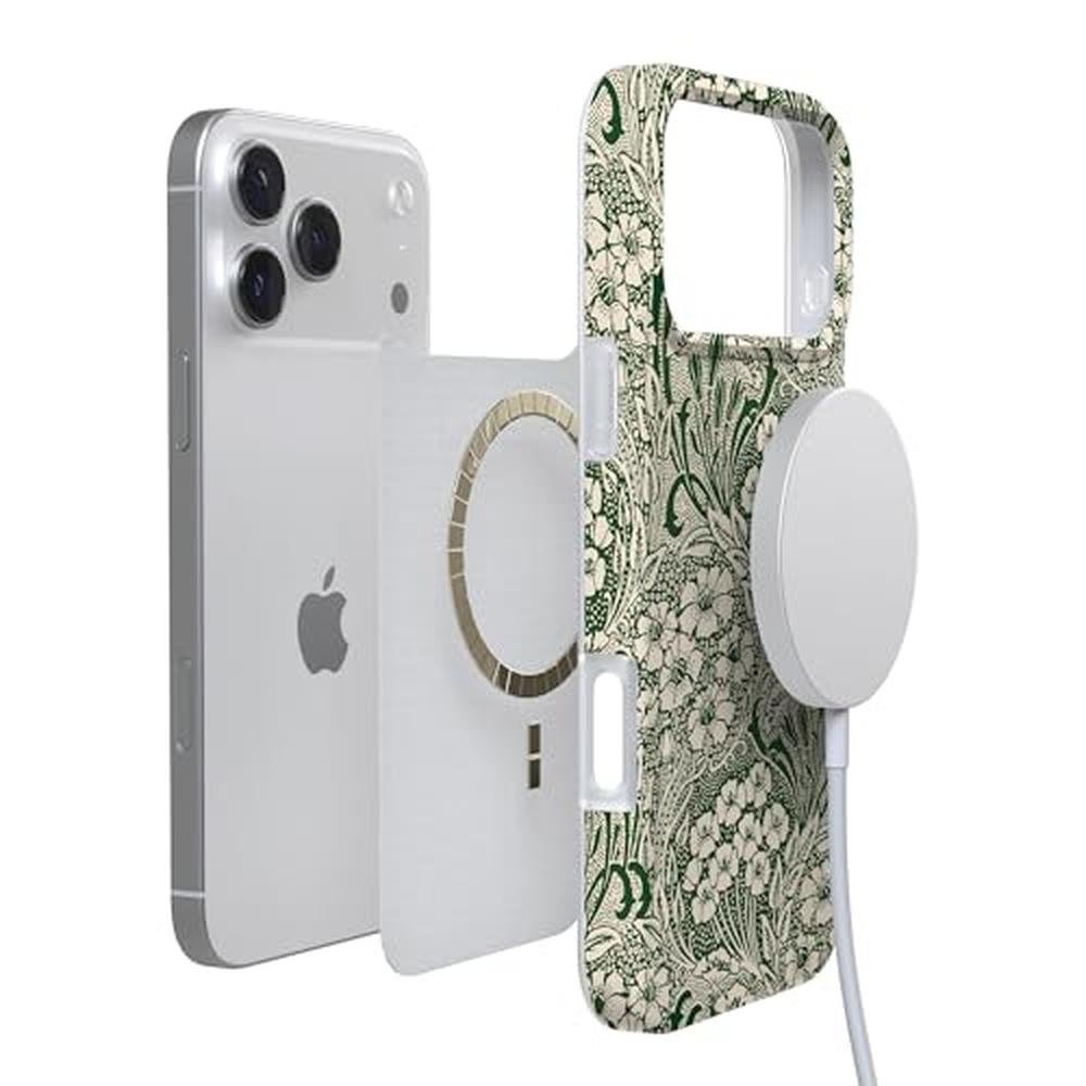 Casely iPhone 17 Pro Case: Mystic Meadow Green Gardens – In Use