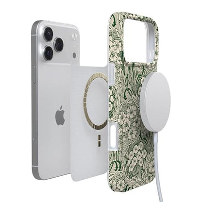 Casely iPhone 17 Pro Case: Mystic Meadow Green Gardens – In Use