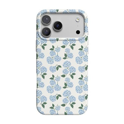 Casely iPhone 17 Pro Case: Nantucket Cottage Blue Hydrangea – Front View