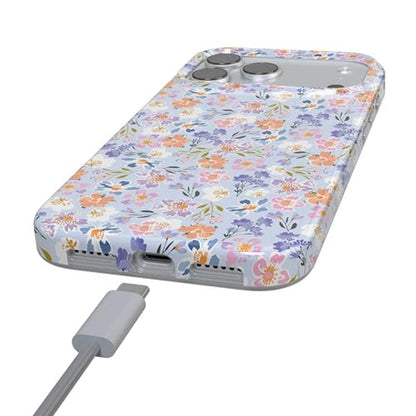 Casely iPhone 17 Pro Case: Poppy Meadows Pastel Floral – In Use