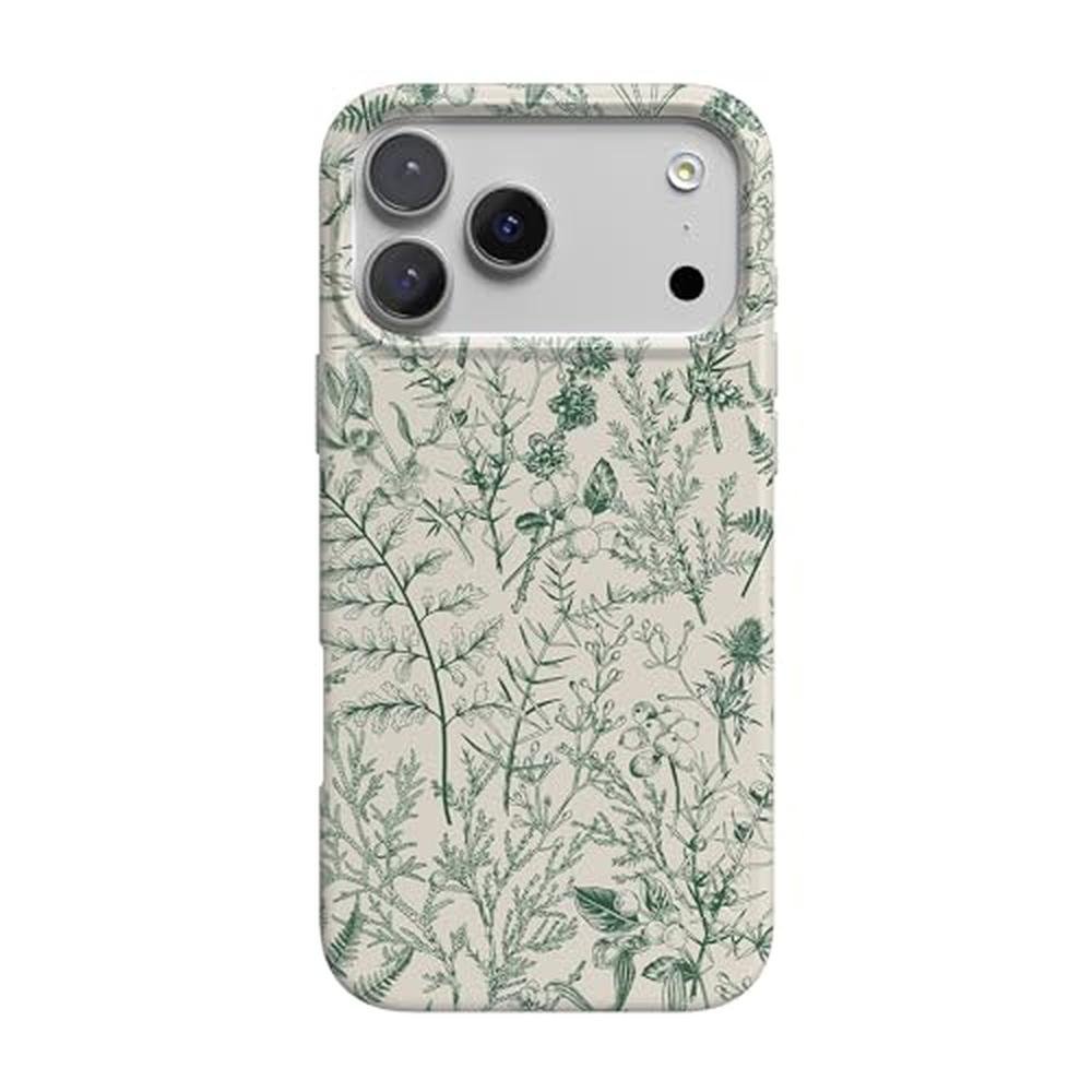 Casely iPhone 17 Pro Case: Sage Garden Green Floral – Front View