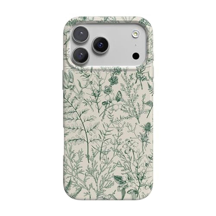 Casely iPhone 17 Pro Case: Sage Garden Green Floral – Front View