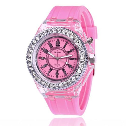 CdyBox Silicone Watch: CdyBox Bling Women Men Watch LED – Front View