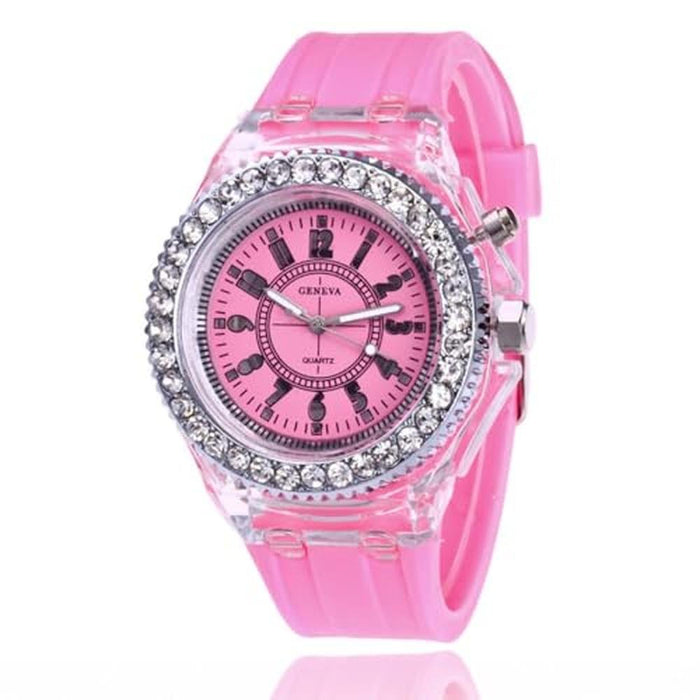 CdyBox Silicone Watch: CdyBox Bling Women Men Watch LED – Front View