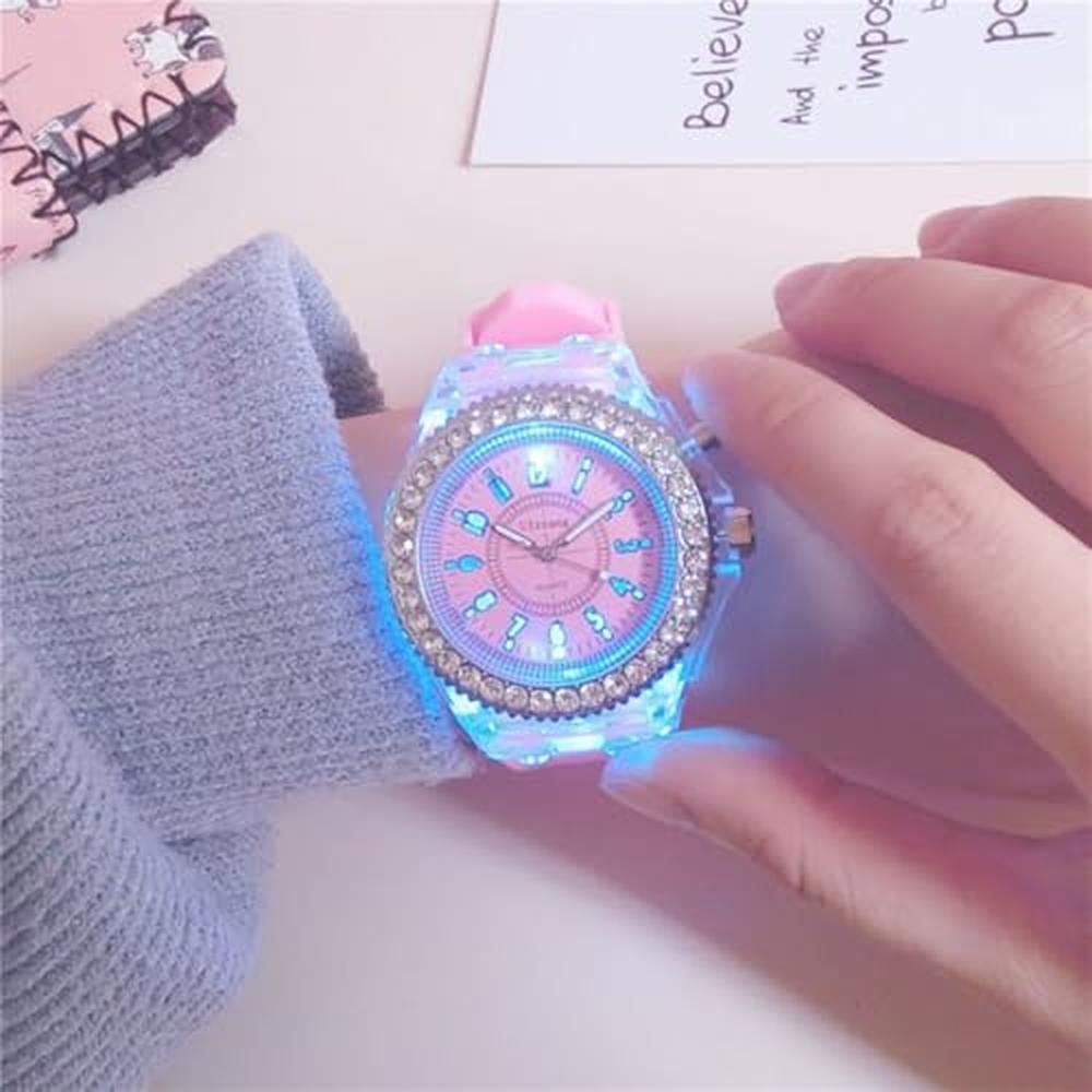 CdyBox Silicone Watch: CdyBox Bling Women Men Watch LED – Side View