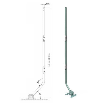 Weather Station Mount: CeKay Adjustable Mounting Pole – Side View