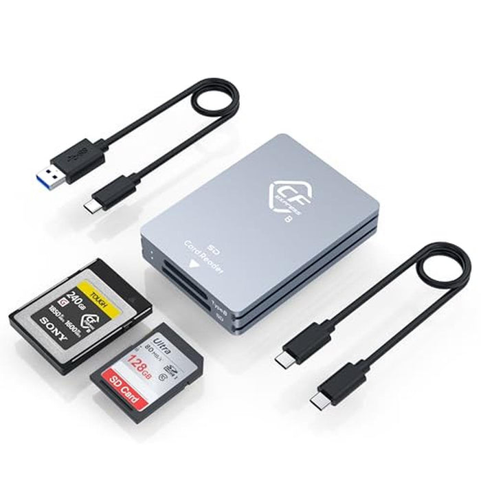 Memory Reader: CFexpress Type B and SD Dual-Slot 10Gbps USB – Front View