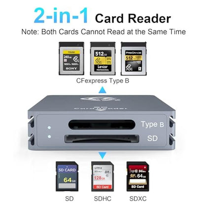 Memory Reader: CFexpress Type B and SD Dual-Slot 10Gbps USB – Side View
