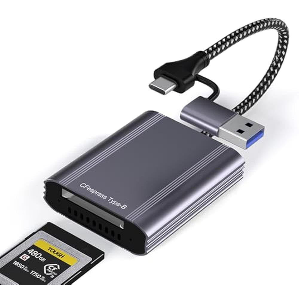 Cfexpress Type B Card Reader: Premium USB 3.2 Gen 2 10Gbps – Front View