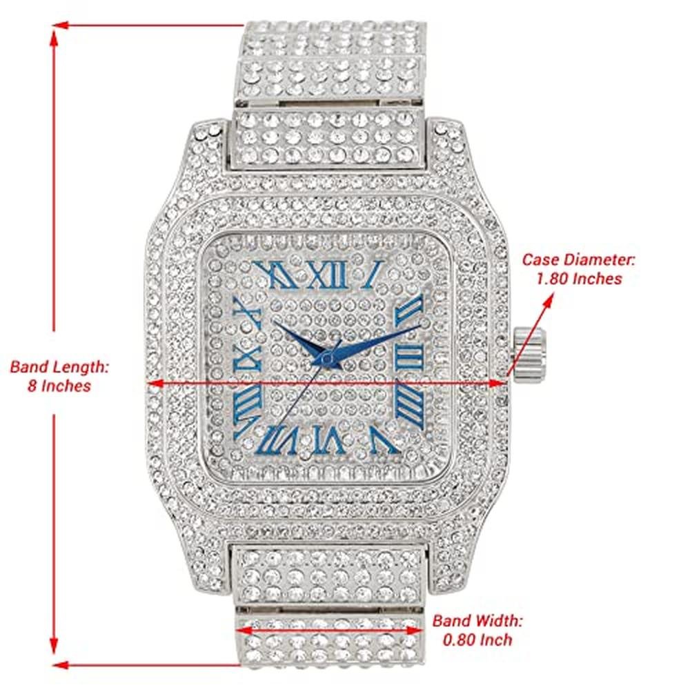 Charles Raymond: Bling-ed Out Biggie Square Iced Watch – Side View