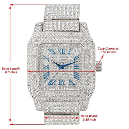 Charles Raymond: Bling-ed Out Biggie Square Iced Watch – Side View