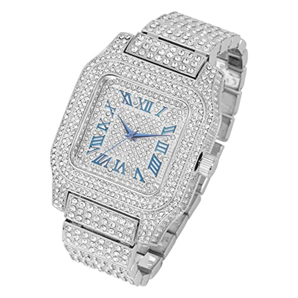 Charles Raymond: Bling-ed Out Biggie Square Iced Watch – In Use