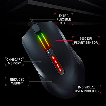Cherry Wired: Premium Gaming Mouse with RGB Lighting and – Side View