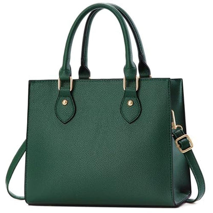 Chicarousal Crossbody: CHICAROUSAL Liz Dark Green PU – Front View