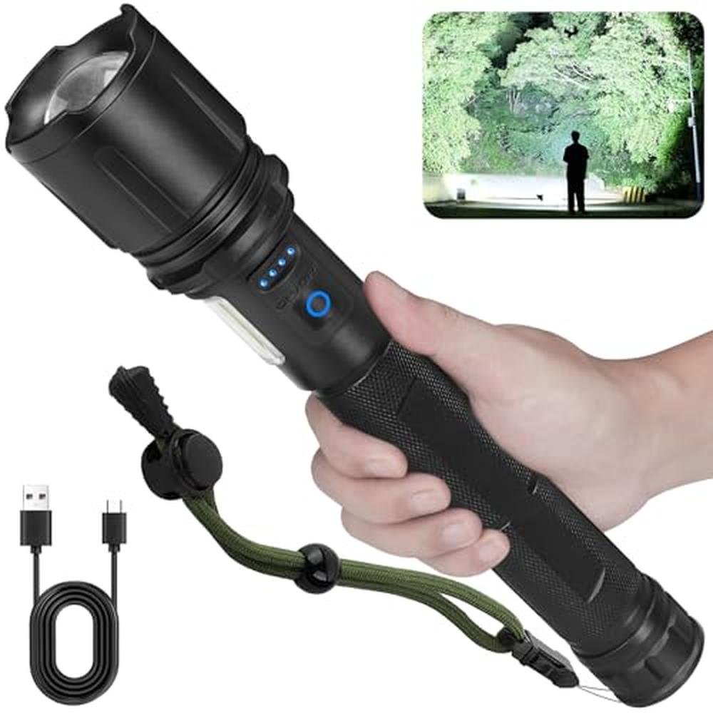 Lumens Light: Cinlinso Flashlights High Lumens Rechargeable – Front View