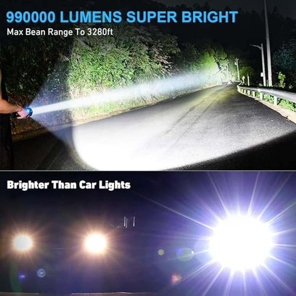Lumens Light: Cinlinso Flashlights High Lumens Rechargeable – Side View
