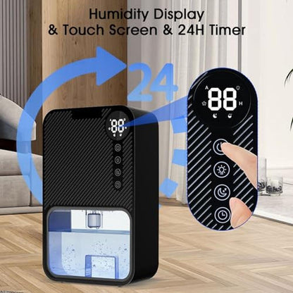 CJC Dehumidifiers: Premium 40oz Water Tank with Digital – Side View