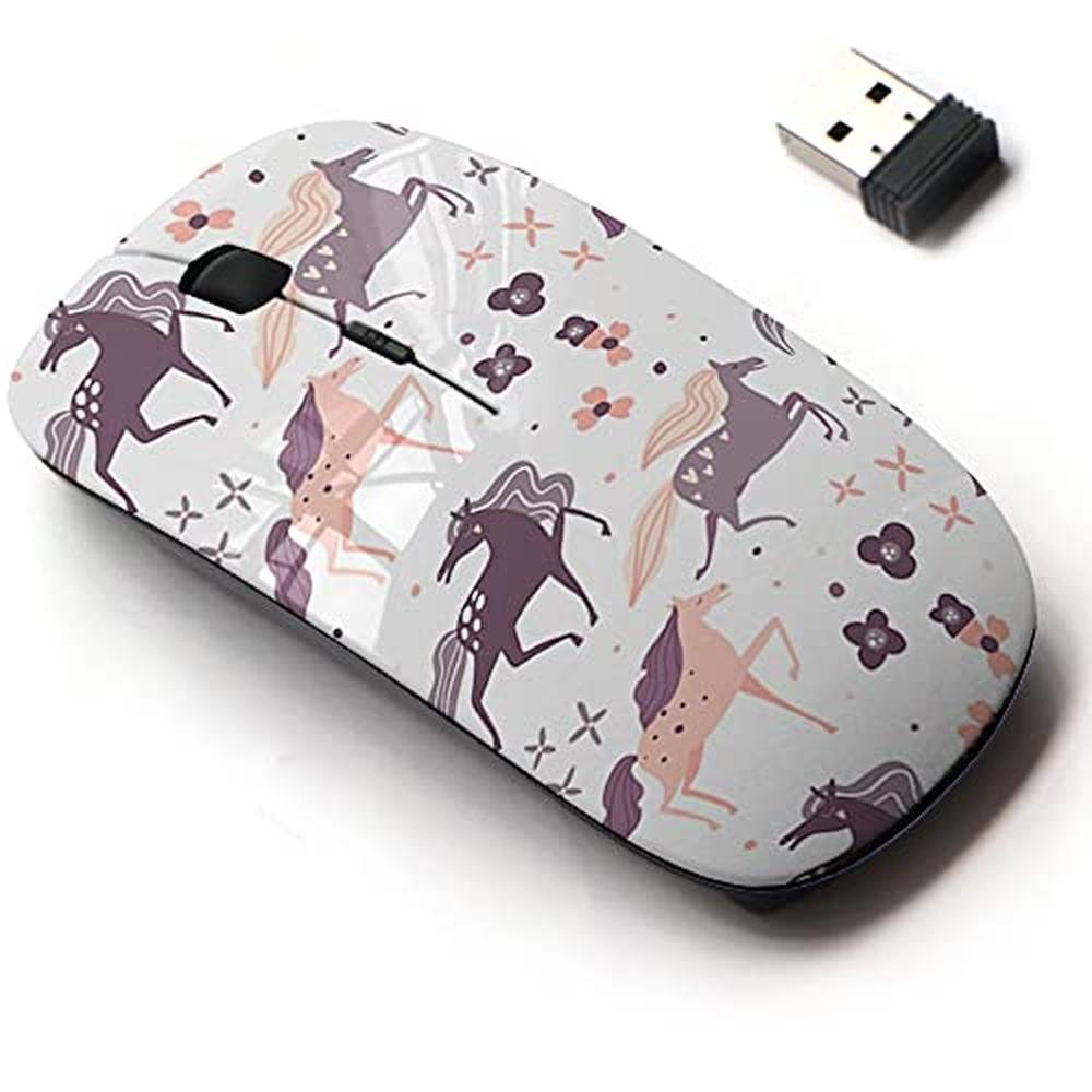 Cjcbroes Mouse: 2.4G Wireless Mouse with Cute Pattern Design – Front View