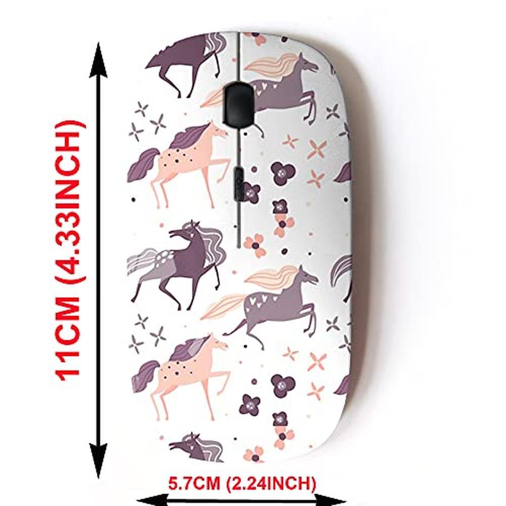 Cjcbroes Mouse: 2.4G Wireless Mouse with Cute Pattern Design – Side View