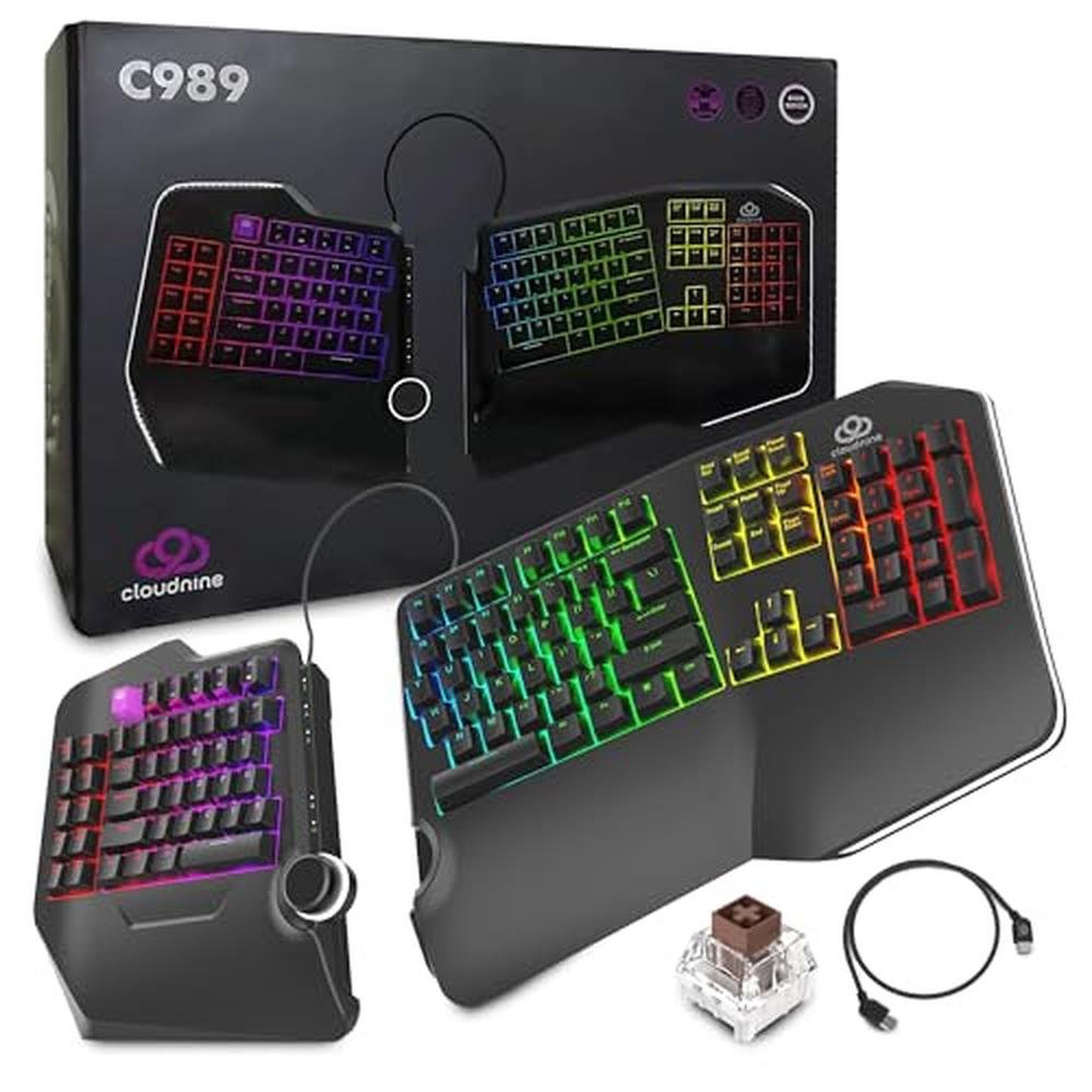 Cloud Nine: C989M Ergonomic Mechanical Keyboard – Front View