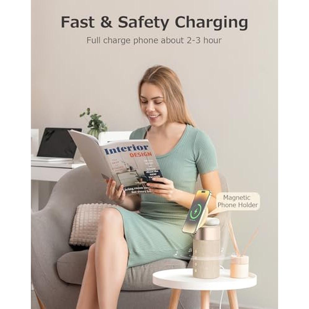 COLSUR Bluetooth Speaker: Magnetic Wireless Charger – Side View