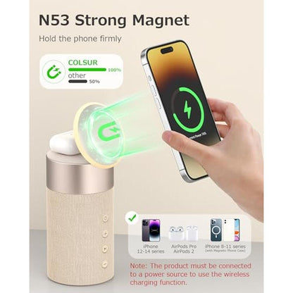 COLSUR Bluetooth Speaker: Magnetic Wireless Charger – Close-up Detail