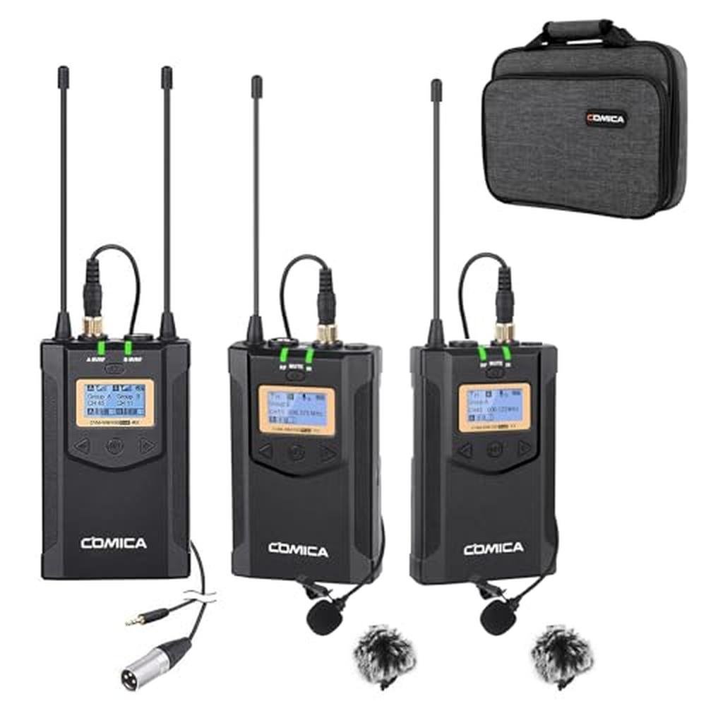 Microphone Comica: Comica CVM-WM100PLUS Wireless Microphone – Front View
