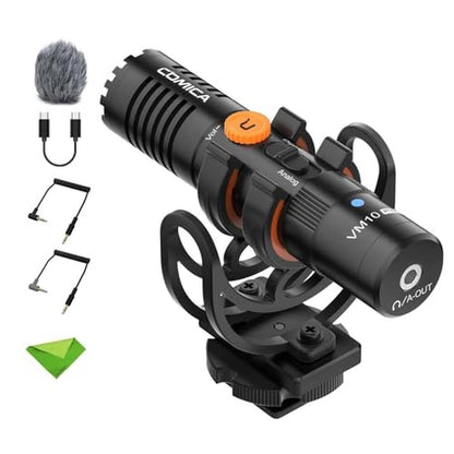 Shotgun Microphone: COMICA VM10 PRO Dual Mode Video USB Mic – Front View