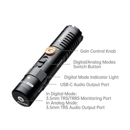 Shotgun Microphone: COMICA VM10 PRO Dual Mode Video USB Mic – Side View
